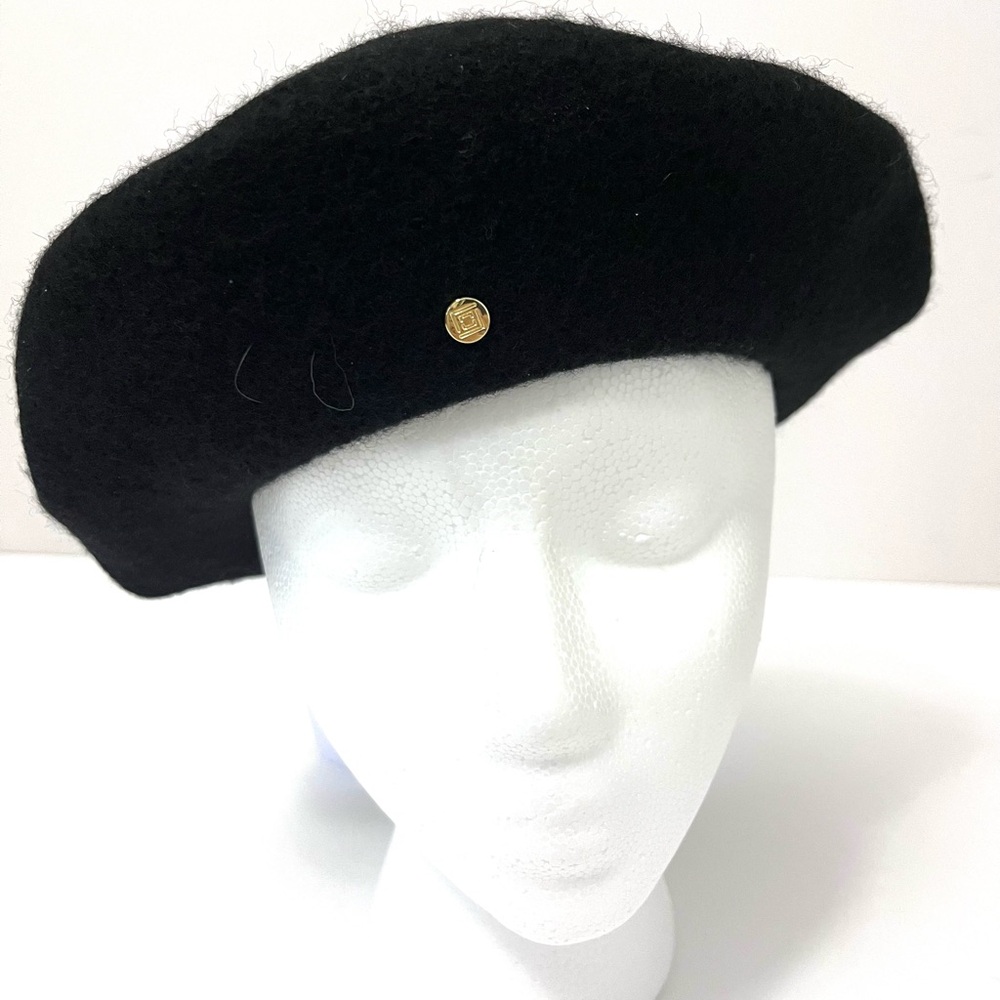 NWT Liz Claiborne Black Wool Classic Chic Beret Hat Women Soft Paris One Size